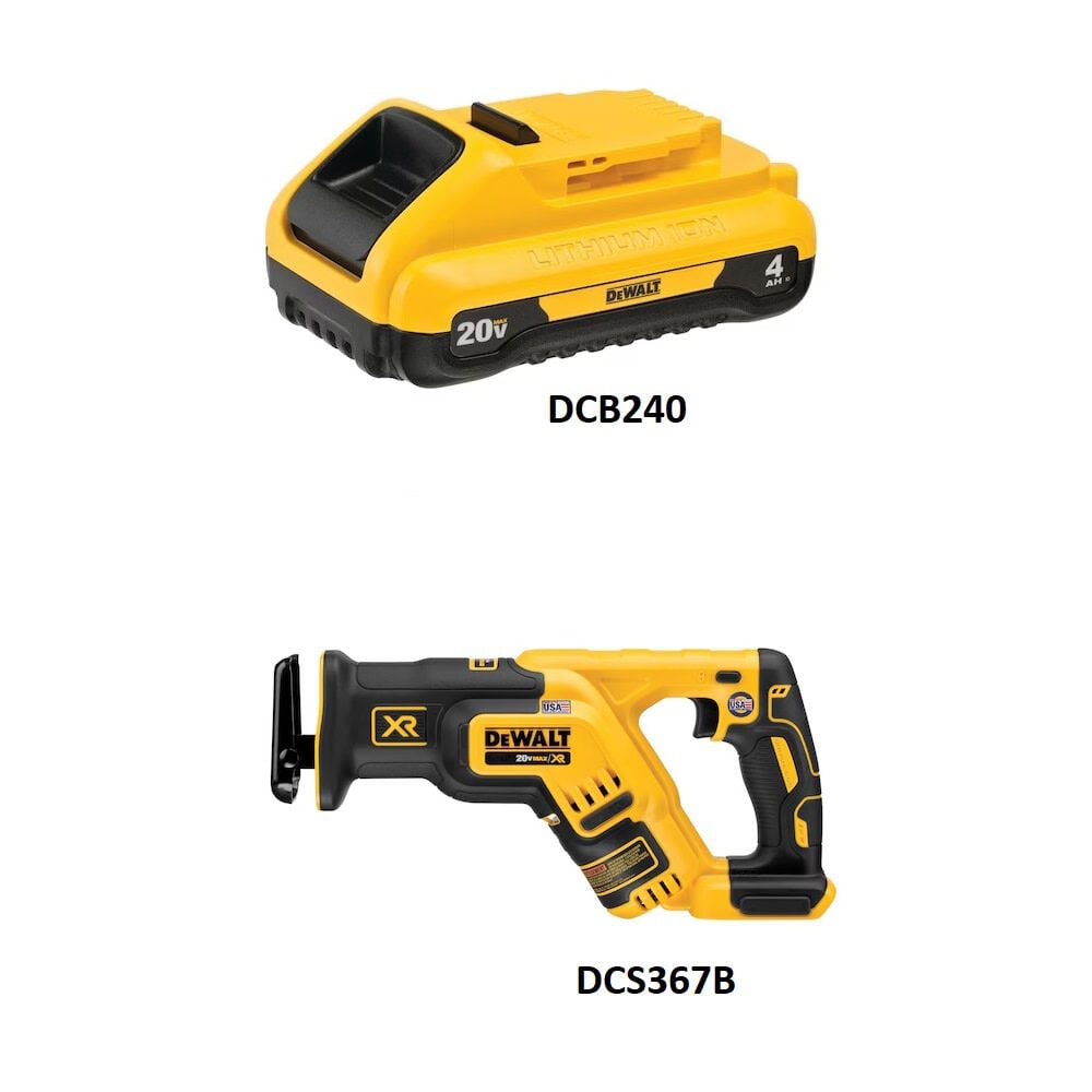 DEWALT 20V MAX XR Reciprocating Saw with 4Ah Battery, large image number 2