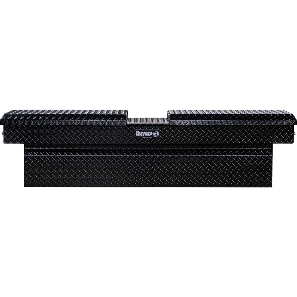 Buyers Products Company 23x20x71 Inch Gloss Black Diamond Tread Aluminum Gull Wing Truck Box, large image number 1