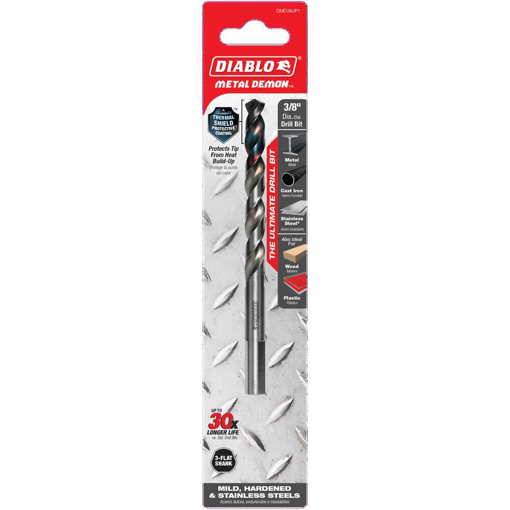 Diablo Tools 3/8 Inch Metal Demon Drill Bit for Mild, Hardened and Stainless, large image number 5