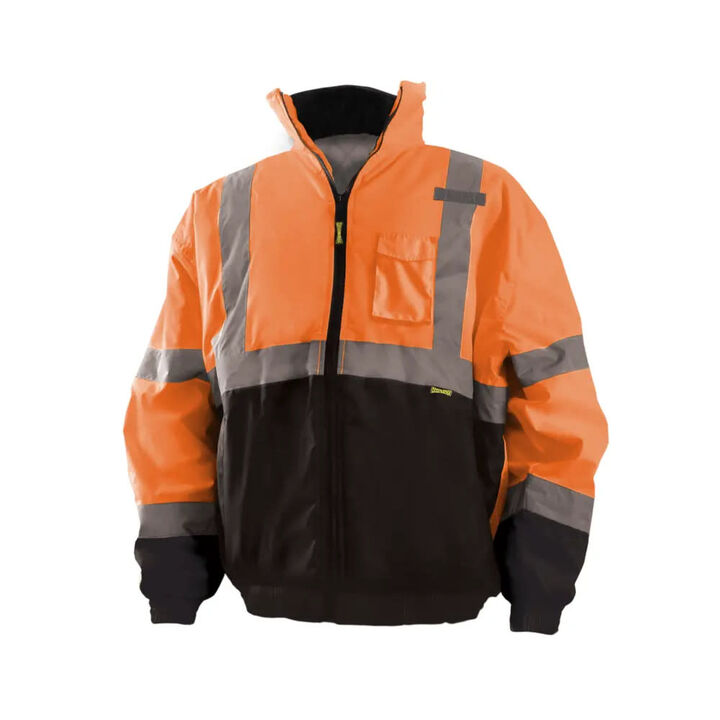 Occunomix Hi-Vis Orange Class 3 Value Black Bottom Bomber Jacket Medium
