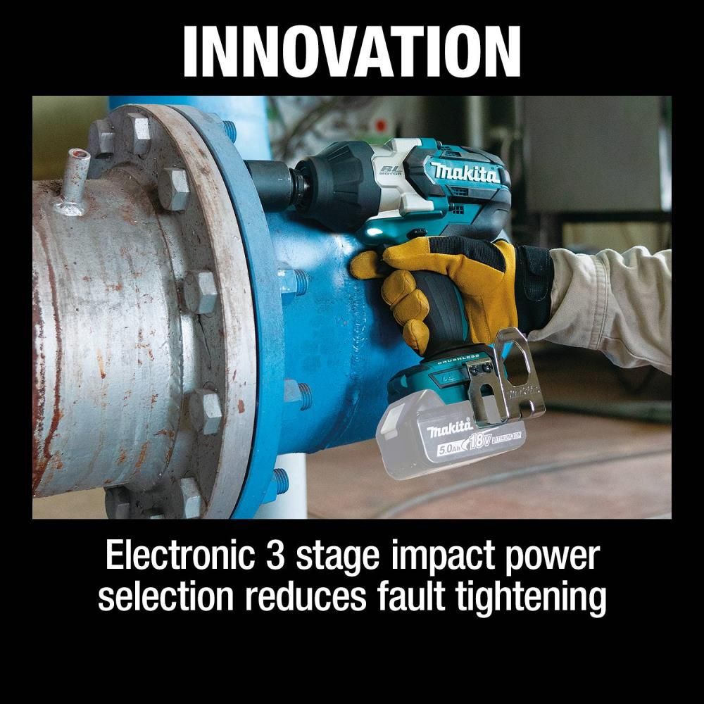 Makita 18V LXT Cordless 3-Speed 1/2 Inch Square Drive Utility Impact Wrench with Detent Anvil (Bare Tool), large image number 15