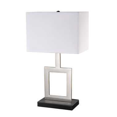 Globe Electric Haven Table Lamp 21in Brushed Nickel White