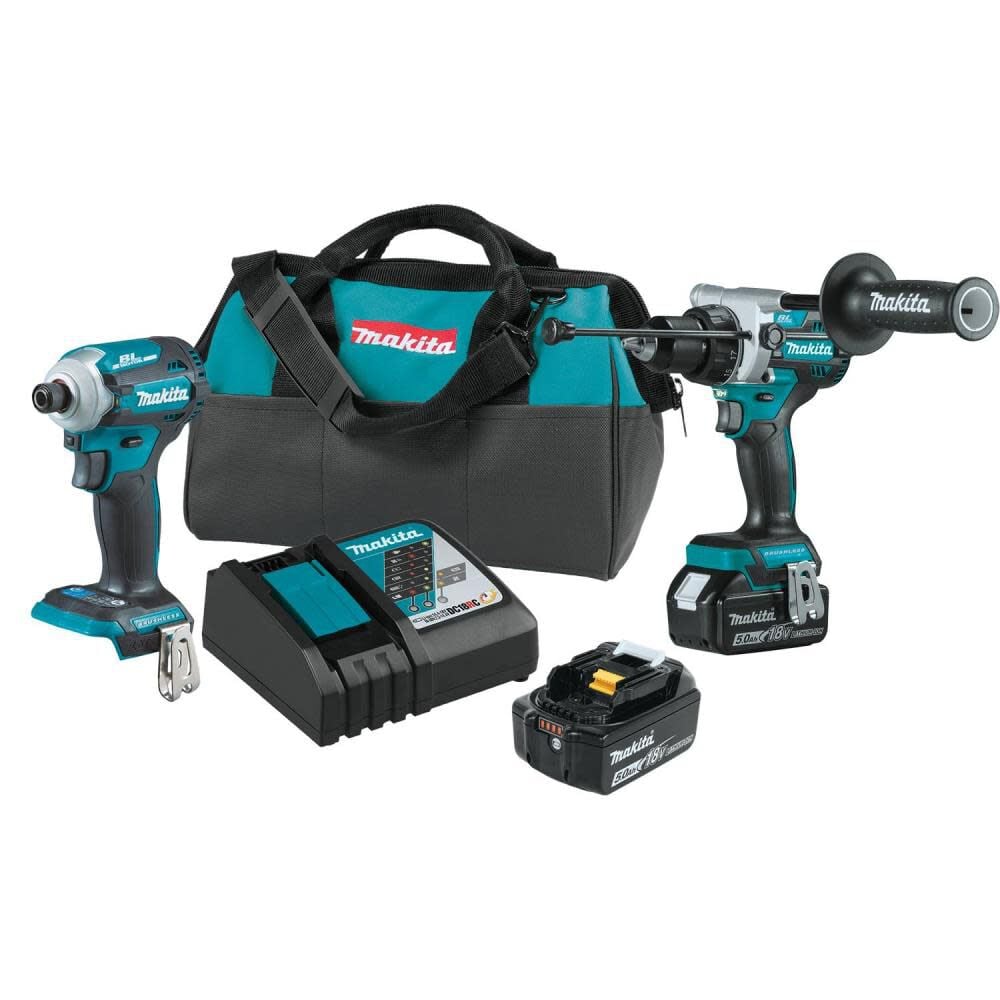 Makita 18V LXT Lithium-Ion Brushless Cordless 2 Piece Combo Kit 5.0Ah – XT288T