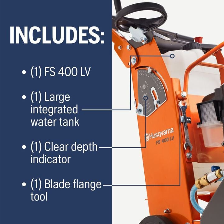 Husqvarna Construction FS400 11.7 HP 20 Inch Gas Walk-Behind Concrete Saw Body Only, large image number 1