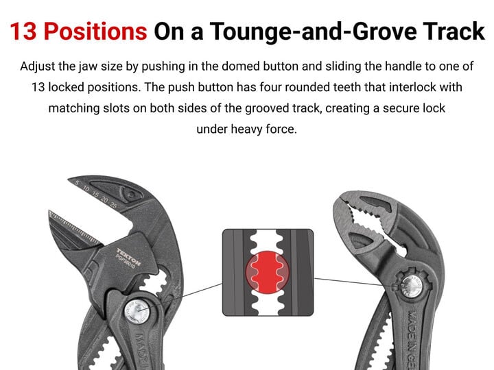 Tekton Angle Nose Push Button Pliers and Pliers Wrench Set 2 Piece, large image number 4