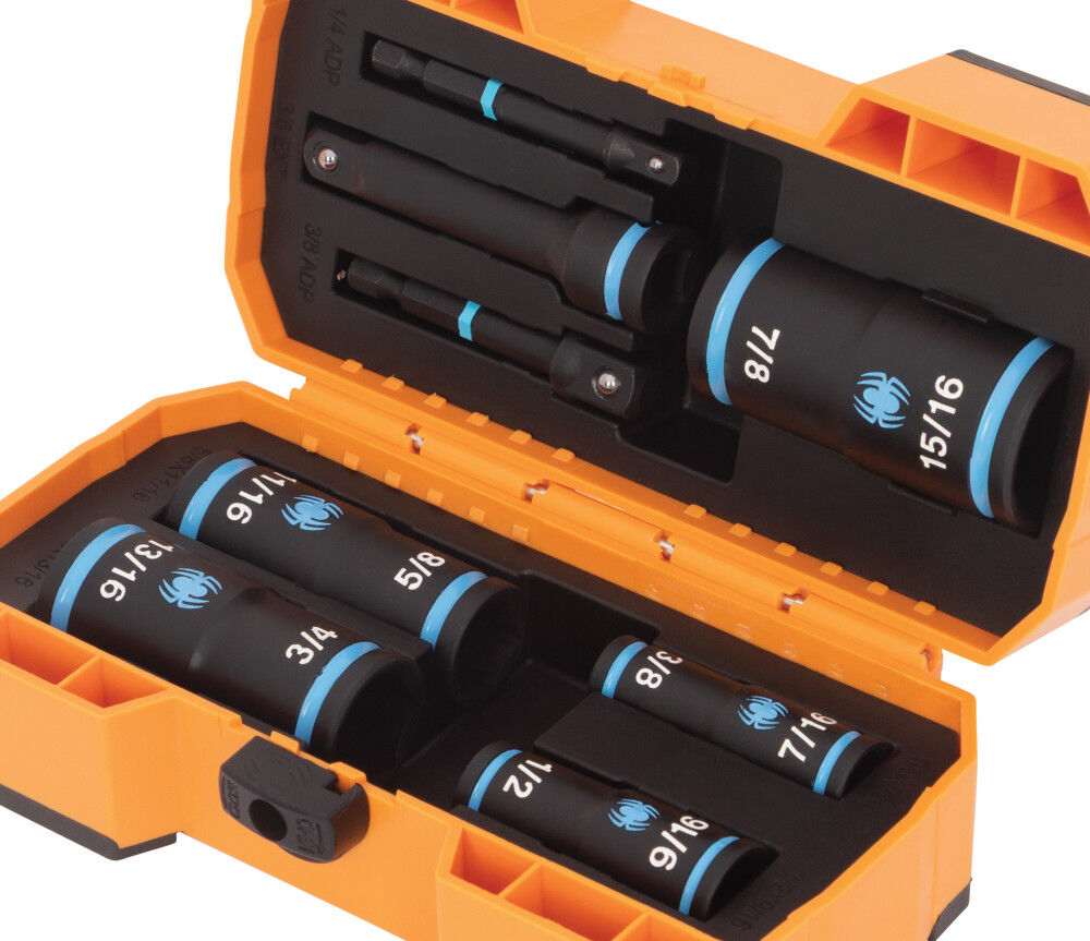 Spyder 1/4 & 3/8 Inch Drive SAE Flip Socket Set with 3 Inch Extension, 8 Pieces, large image number 7