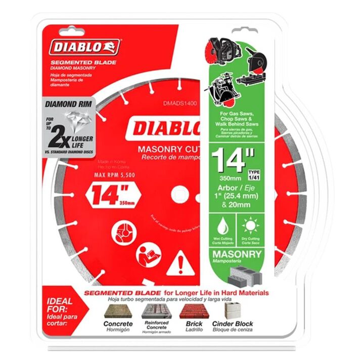 Diablo Tools 14 Inch Segmented Rim Diamond Cut-Off Blade for Masonry, large image number 1