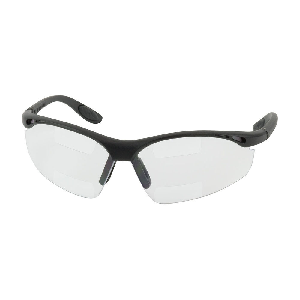 Protective Industrial Products Double Mag Readers Semi-Rimless Safety Readers with Black Frame Clear Lens and Anti-Scratch / Anti-Fog Coating +2.00 TOP/BOT, large image number 1