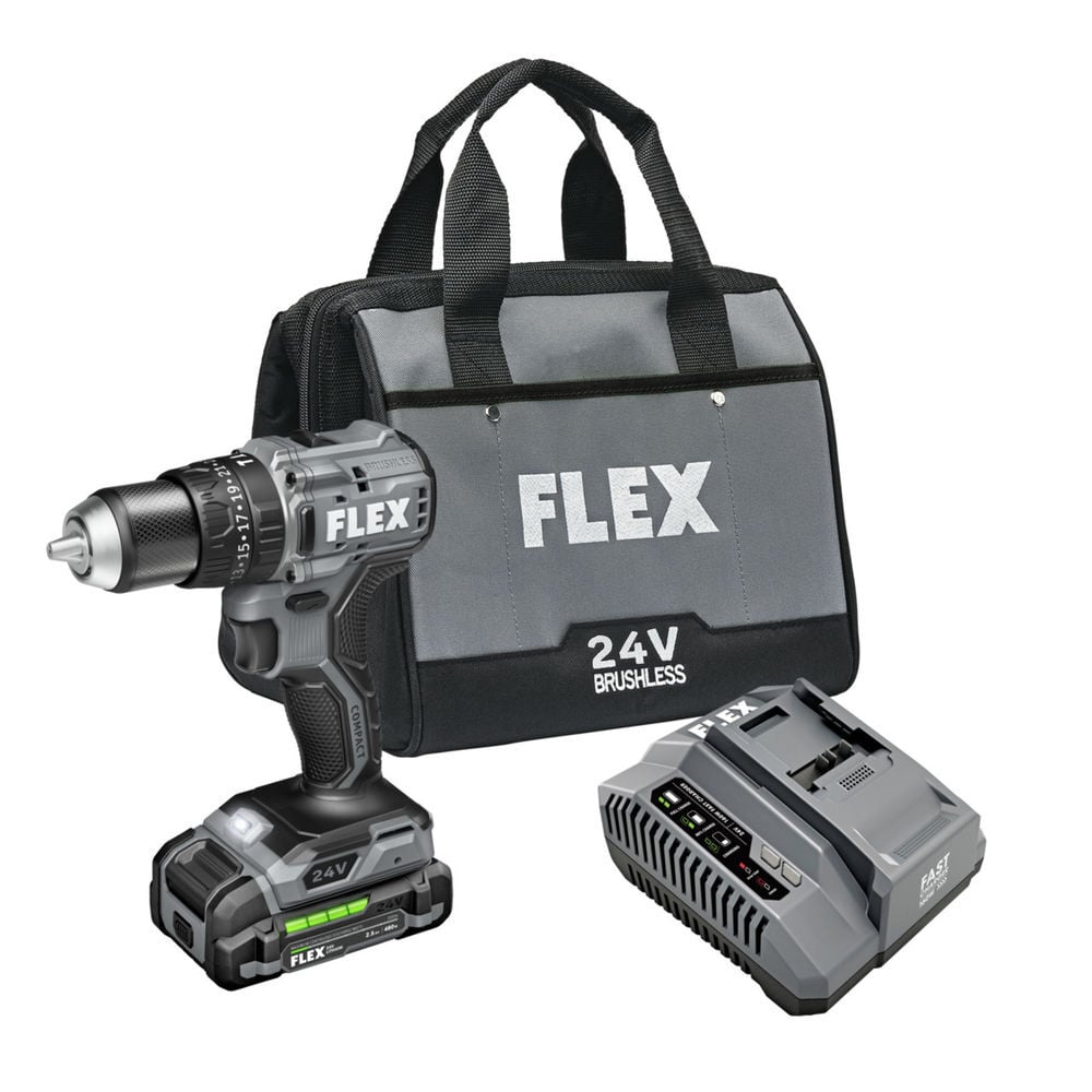 FLEX 24V Cordless 1/2 Inch 2 Speed Compact Hammer Drill Kit, large image number 1