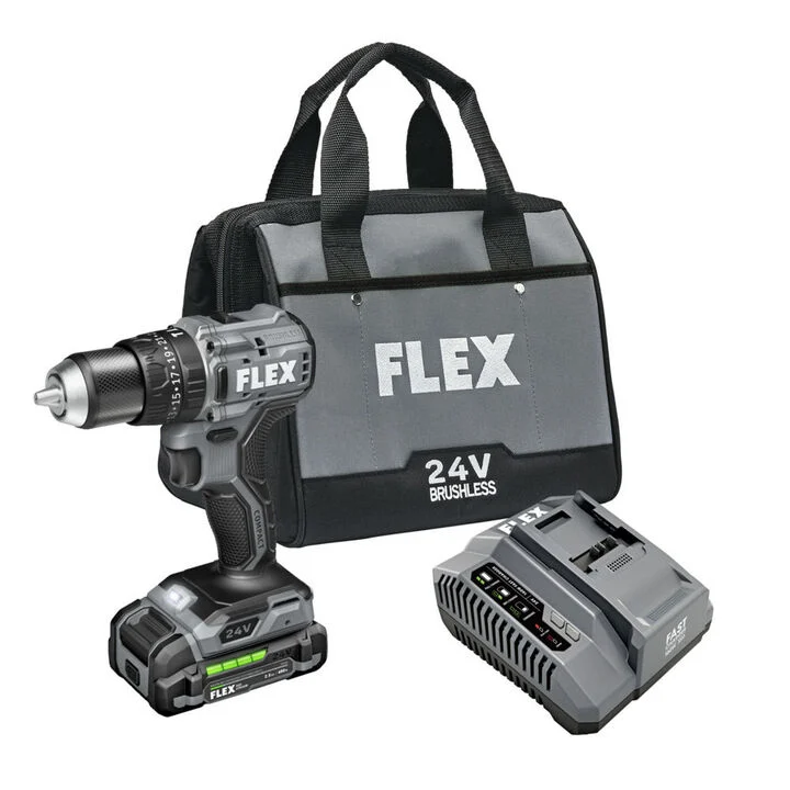 FLEX 24V Cordless 1/2 Inch 2 Speed Compact Hammer Drill Kit