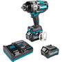 Makita 40V max XGT Brushless Cordless 4-Speed High-Torque 1/2 Inch Square Drive Impact Wrench 2.5Ah Kit with Friction Ring Anvil