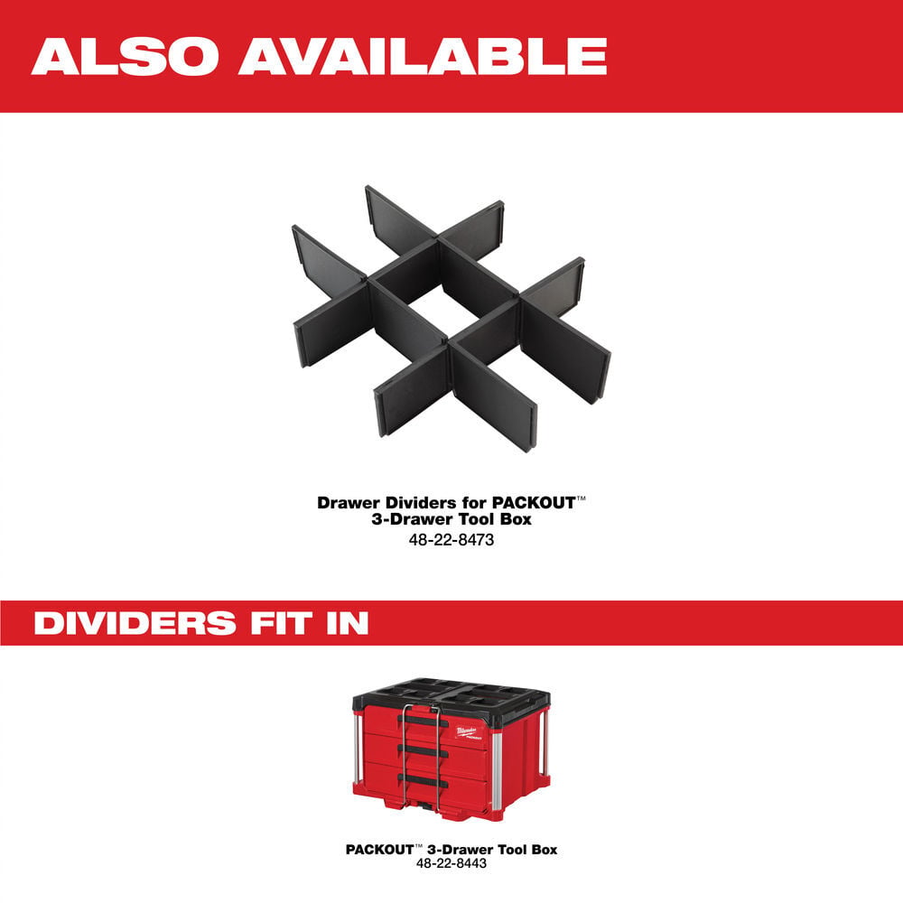 Milwaukee PACKOUT 3-Drawer Tool Box, large image number 14
