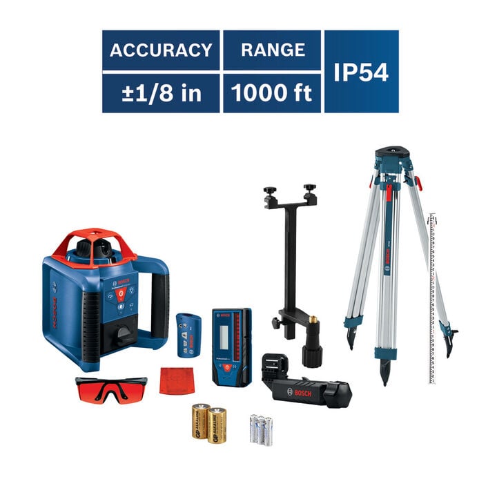 Bosch REVOLVE900 Self-Leveling Horizontal/Vertical Rotary Laser Kit, large image number 13