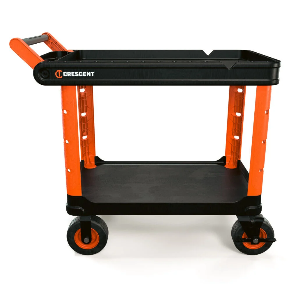 Crescent RAILWORKS 2 Shelf Industrial Utility Cart with 5 Inch Hard Casters, large image number 1