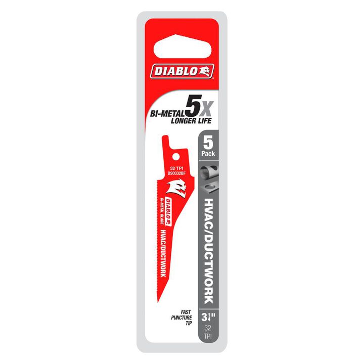 Diablo Tools 3 1/4 Inch HVAC/Ductwork Bi Metal Reciprocating Blade, large image number 1