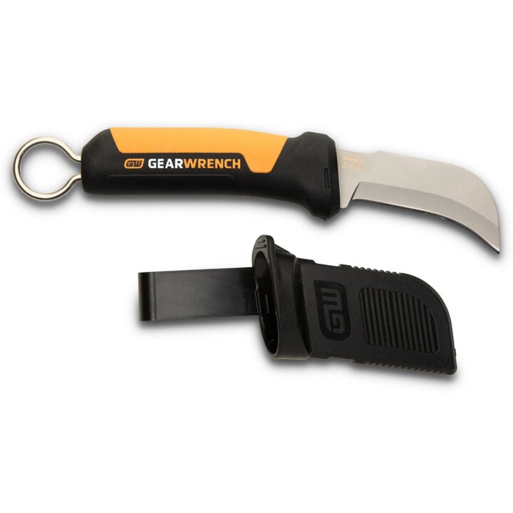 GEARWRENCH Lineman Fixed Blade Hawkbill Knife with Sharp Tip