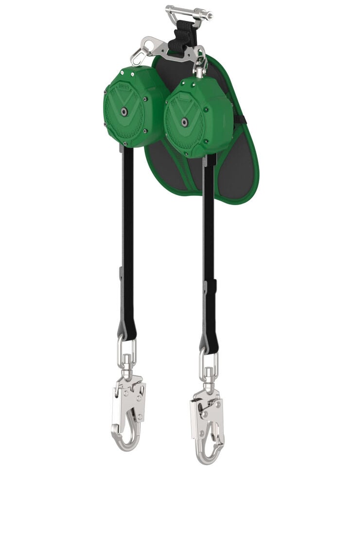 MSA Safety Works V-SHOCK EDGE, Leading Edge PFL, 6 Ft, Twin-Leg, 36CS Swivel Snaphooks, Pin Connector (Top), ANSI Z359.14