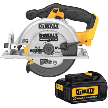 DEWALT 20V Max 6-1/2 Inch Cordless Circular Saw & 3Ah Battery Pack Bundle