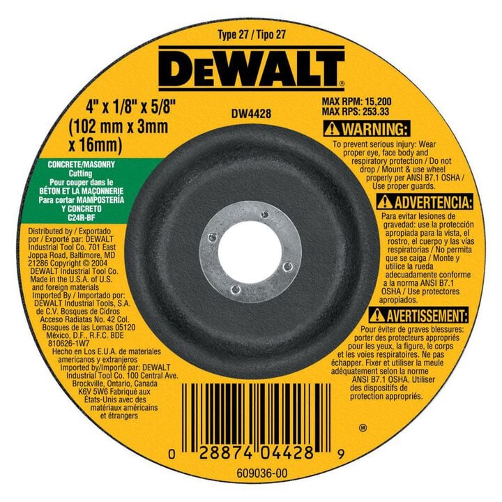 DEWALT 5 in. x 1/4 in. Masonry Grinding, large image number 0