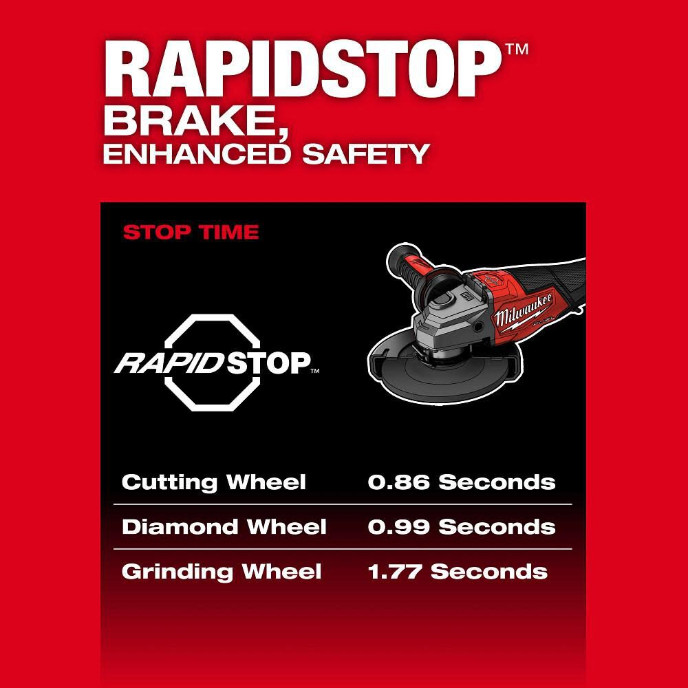 Milwaukee M18 FUEL 4-1/2 Inch-6 Inch Braking Grinder, Paddle Switch (Bare Tool), large image number 6