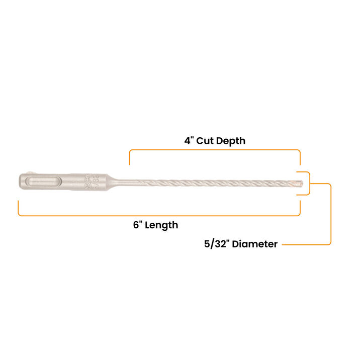 Spyder 5/32 Inch x 6 Inch SDS-Plus 4-Cutter Carbide-Tip Hammer Drill Bit, large image number 7