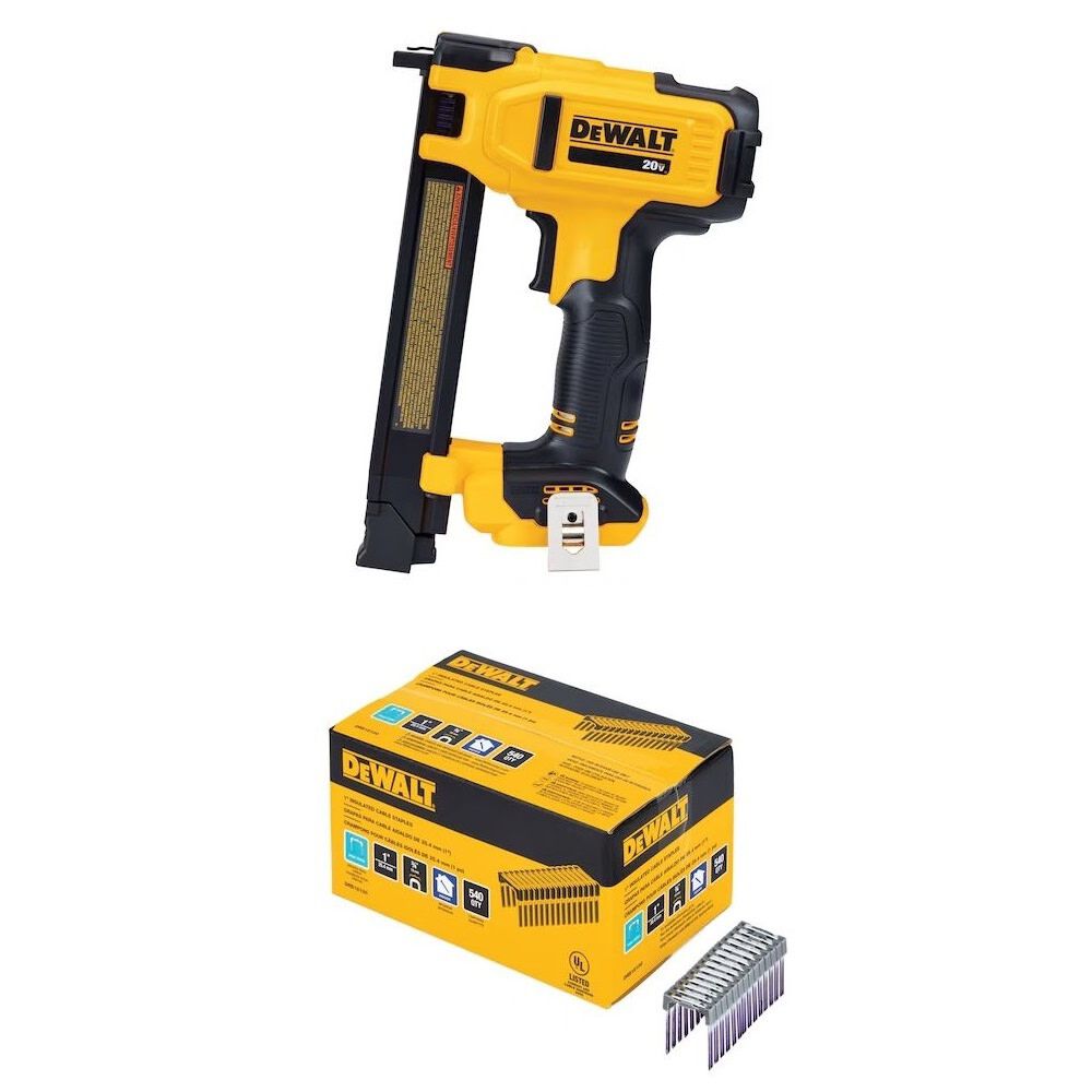 DEWALT 20V MAX Cordless Stapler & Insulated Cable Staples Bundle – DCN701B-DRS18100