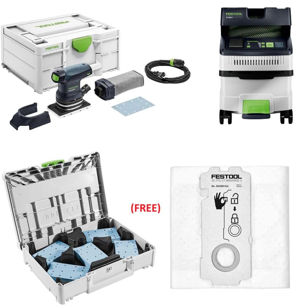 Festool RTS 400 REQ-Plus Sander & CT MIDI I Bundle - 576054-578512