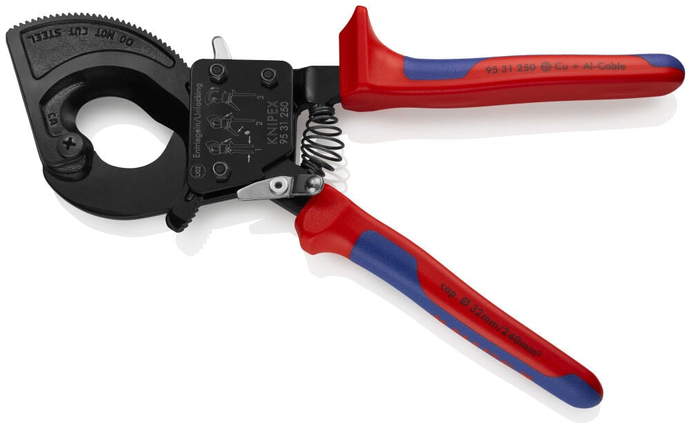 Knipex 10 Inch Steel Ratcheting Cable Cutter, large image number 2