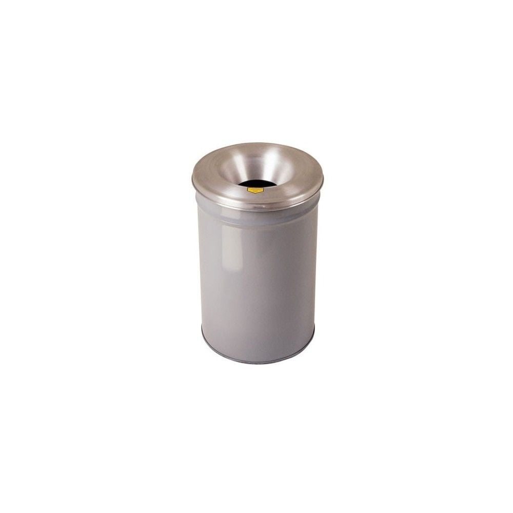 Justrite 30 Gallon Gray Waste Receptacle Safety Drum Can, large image number 1