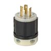 Leviton 20A 120/250V Black & White Non-Grounded Locking Plug, small image number 1