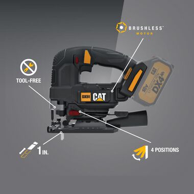 CAT 18V Cordless Jig Saw with Brushless Motor Bare Tool DX51B, large image number 2