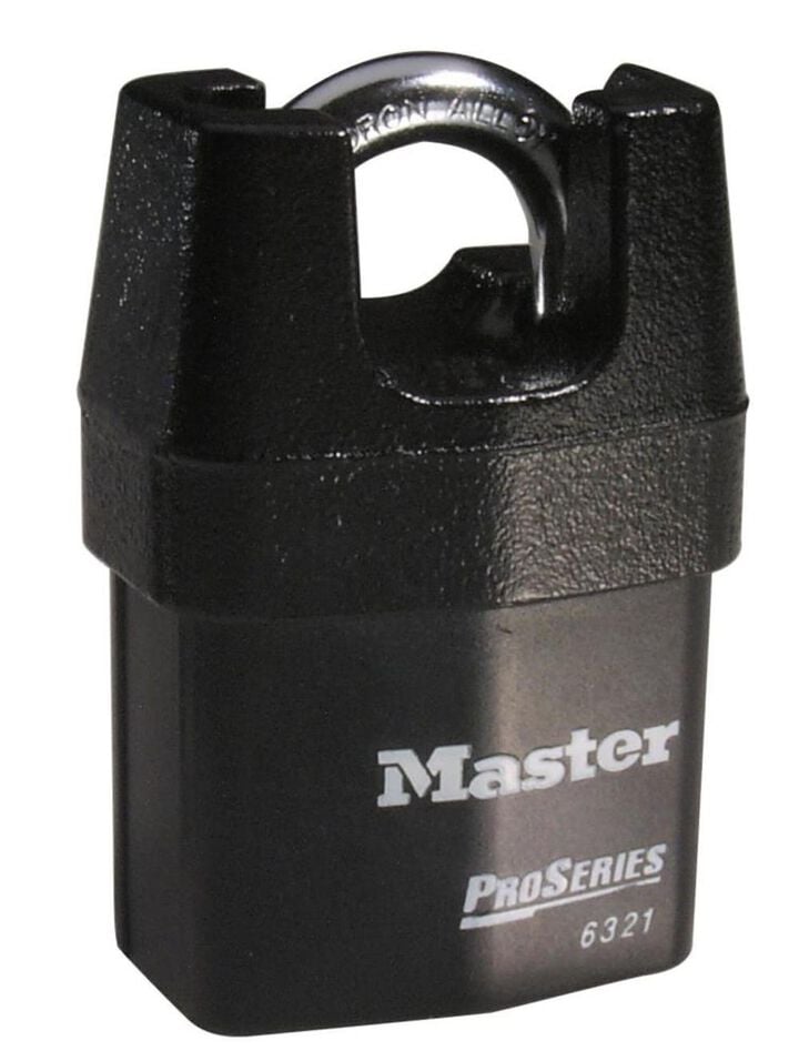 Master Lock 2-1/8in (54mm) Wide ProSeries Shrouded Laminated Steel Rekeyable Pin Tumbler Padlock Keyed Alike, large image number 0