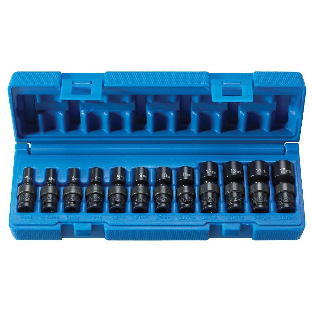 Grey Pneumatic 1/4 In. Drive Standard Length Surface Drive Universal Set, large image number 2