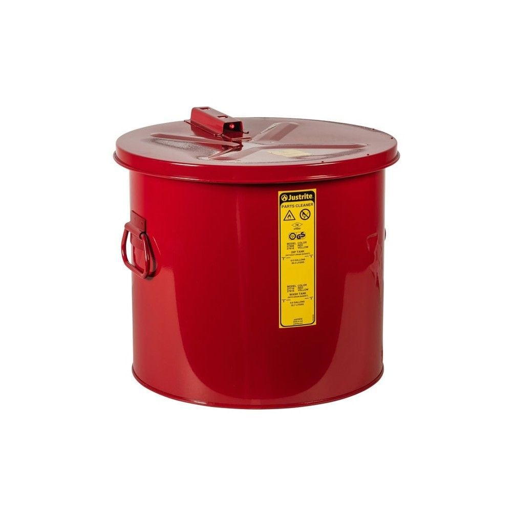 Justrite 8 Gallon Red Steel Dip Tank for Cleaning Parts, large image number 1