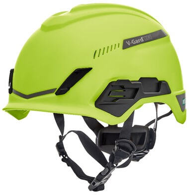 MSA Safety Works V Gard H1 Safety Helmet Trivent Hi Viz Y/G Fas TracIII