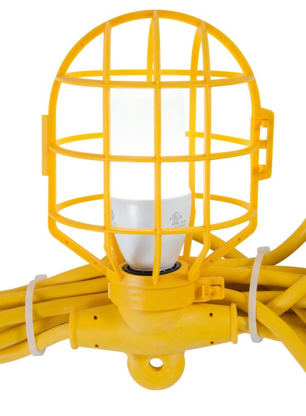 Bergen Industries 100 Ft. 14/2 SJTW 10-Cage Temporary Work Light Stringer 15A Male/Female Ends Yellow, large image number 2