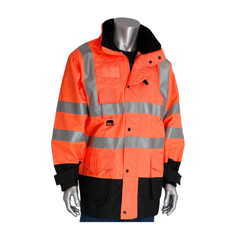 Protective Industrial Products 7-in-1 All Conditions Coat Class 3 Hi-Vis Orange Size 2XL - 343-1756-OR/2X