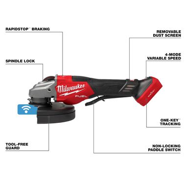 Milwaukee M18 FUEL 7 Inch Variable Speed Braking Grinder (Bare Tool), large image number 2