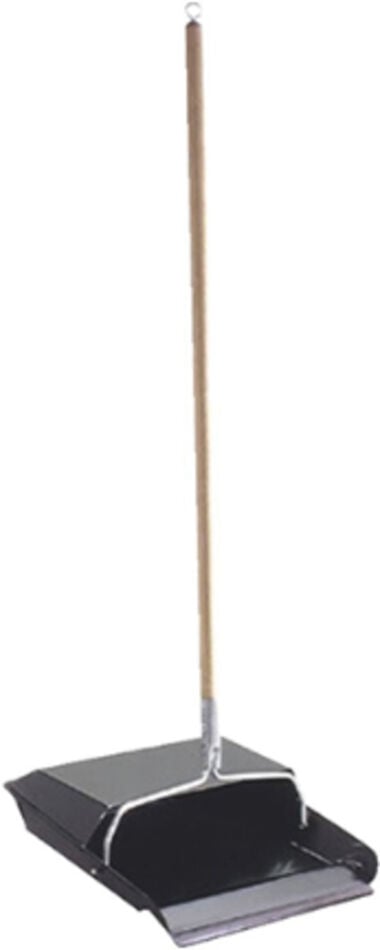 Fulton Corporation Dust Pan Steel Black with 30 Wood Handle