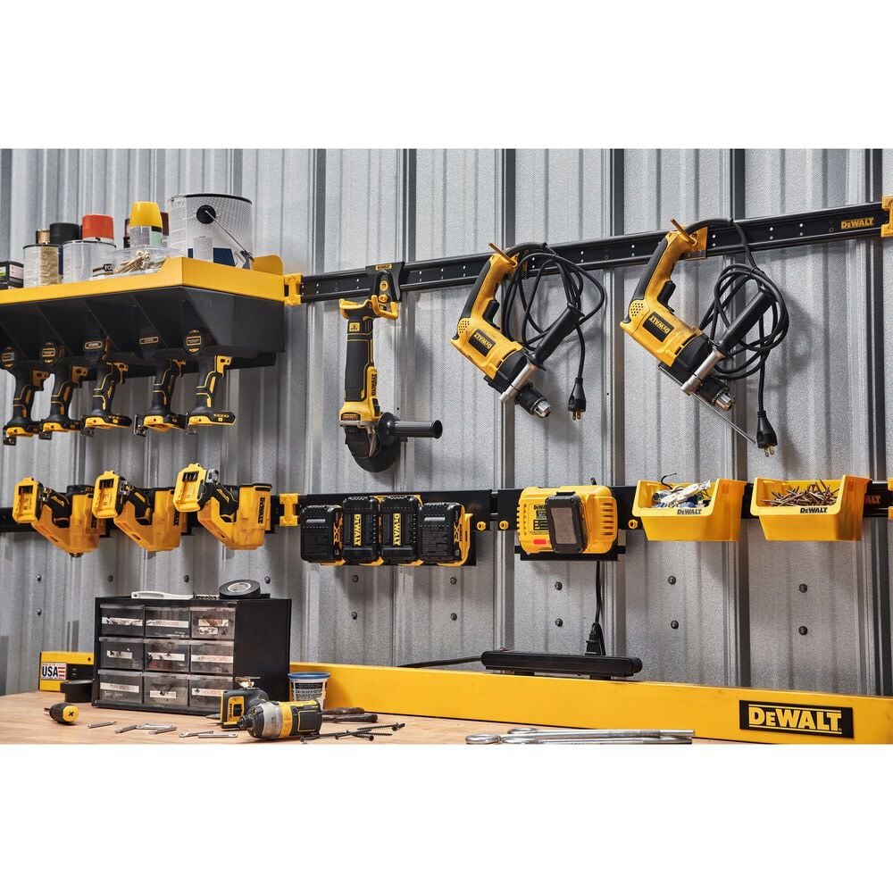 DEWALT Yellow Battery Charger Rail Mount & Black Battery Rail Bundle, large image number 7