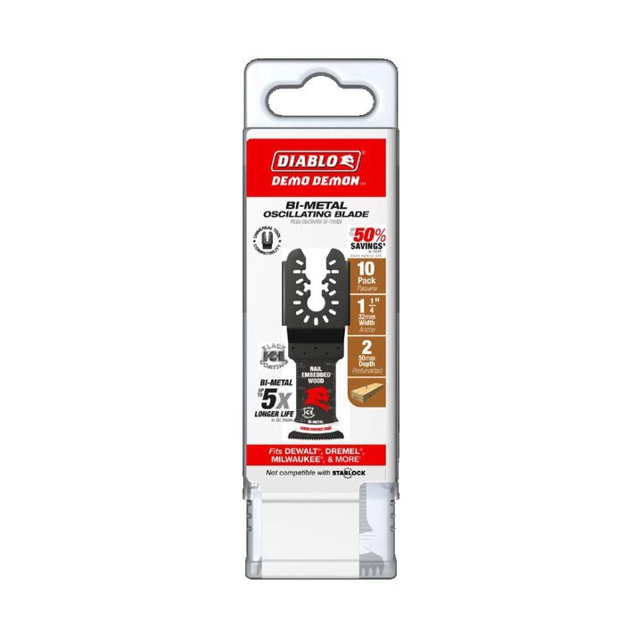 Diablo Tools 1 1/4 Inch Universal Fit Bi Metal Oscillating Blade for Nail Embedded Wood 10 Pack, large image number 4