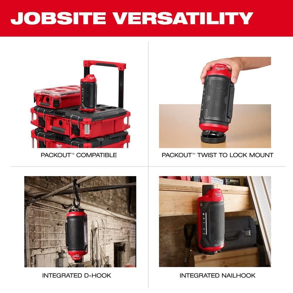 Milwaukee M12 Bluetooth Jobsite Speaker with PACKOUT Compatibility, large image number 10