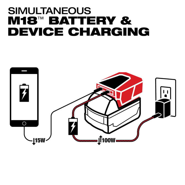 Milwaukee M18 TopOff Charger & Power Supply & XC5.0 Battery Two Pack Bundle, large image number 5