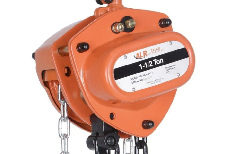 Atlas Lifting and Rigging ACH 1-1/2 Ton Chain Hoist 3300 lbs 15 Ft. Lift, large image number 2