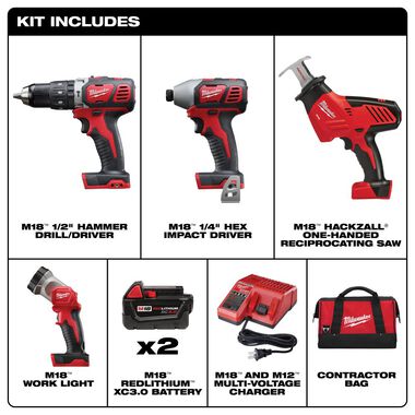 Milwaukee M18 4-Piece Combo Kit, large image number 1