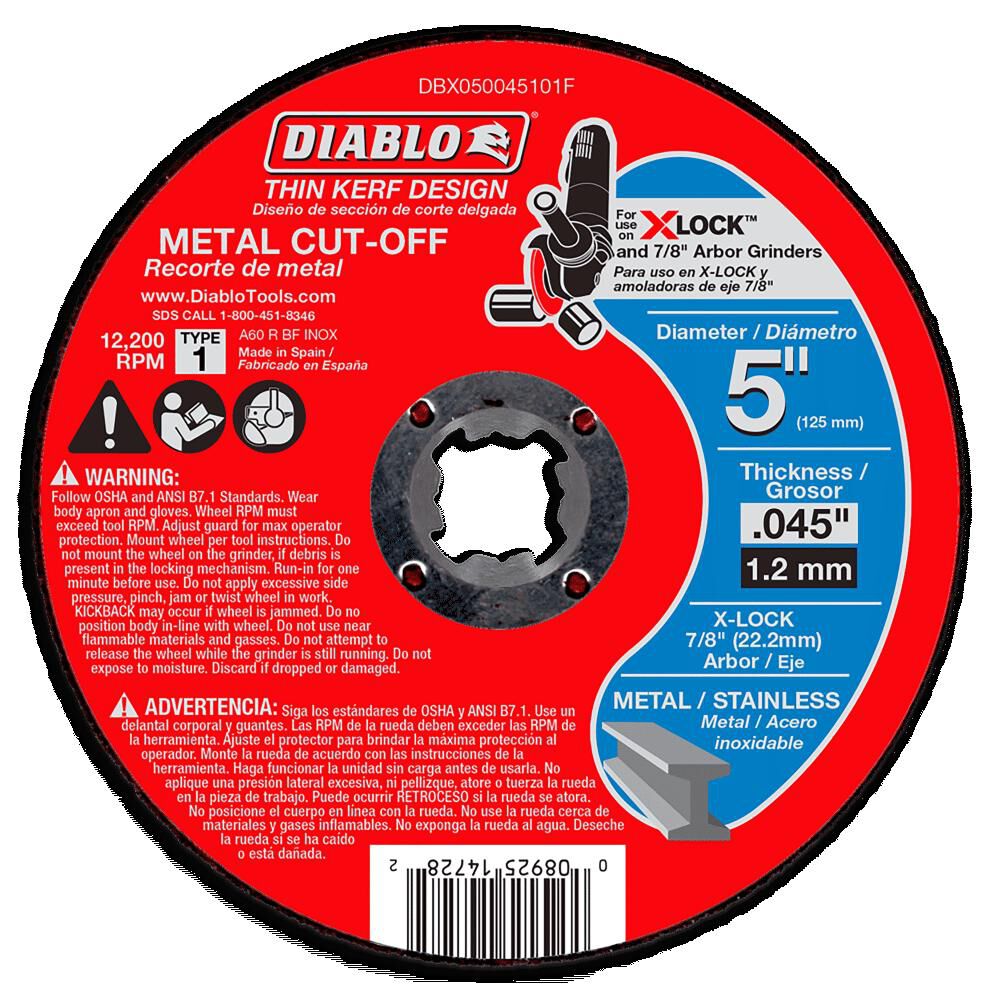 Diablo Tools 5in Thin Kerf Metal Cut-Off Disc for X-Lock and All Grinders, large image number 2
