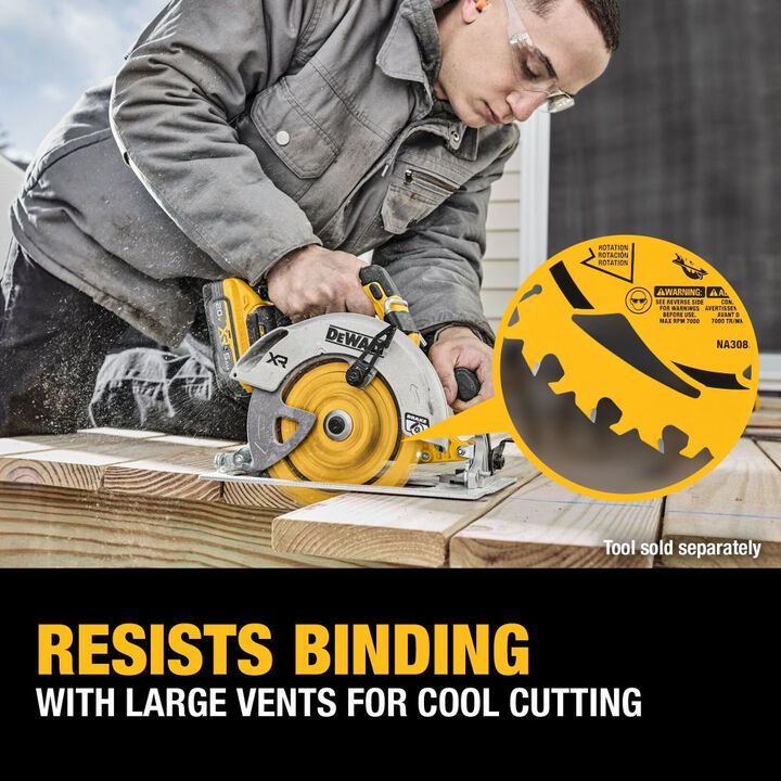DEWALT 7-1/4 Inch Circular Saw Blade 24T 5/8 Inch Arbor 10 Pack, large image number 3