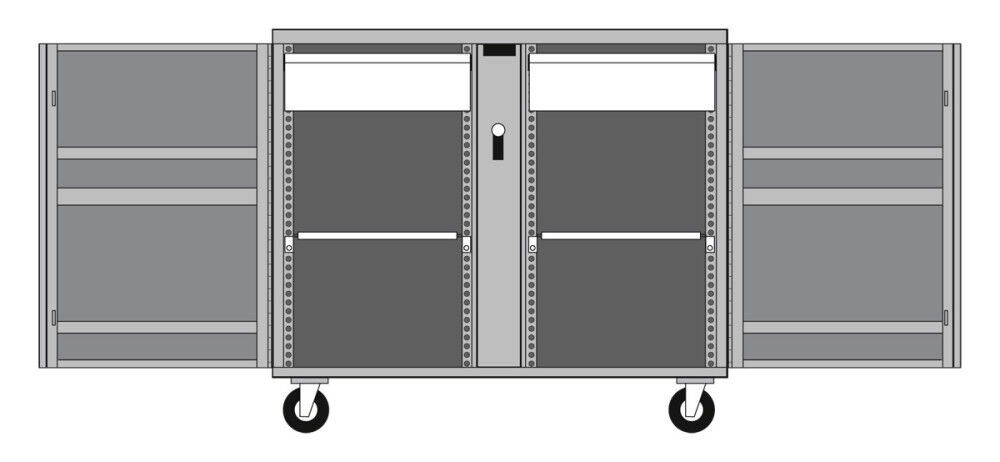 Crescent JOBOX Rolling Work Bench 2 Drawers 2 Shelves 4in Casters, large image number 2