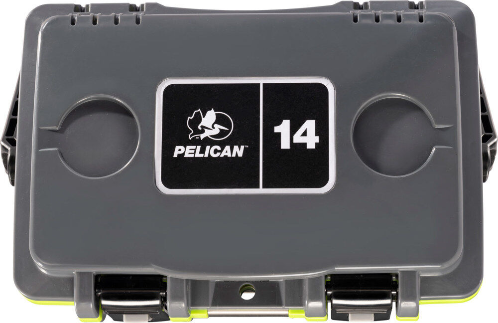 Pelican Polypropylene Personal Cooler with Handle, 14 Quarts, Gray and Green, large image number 7