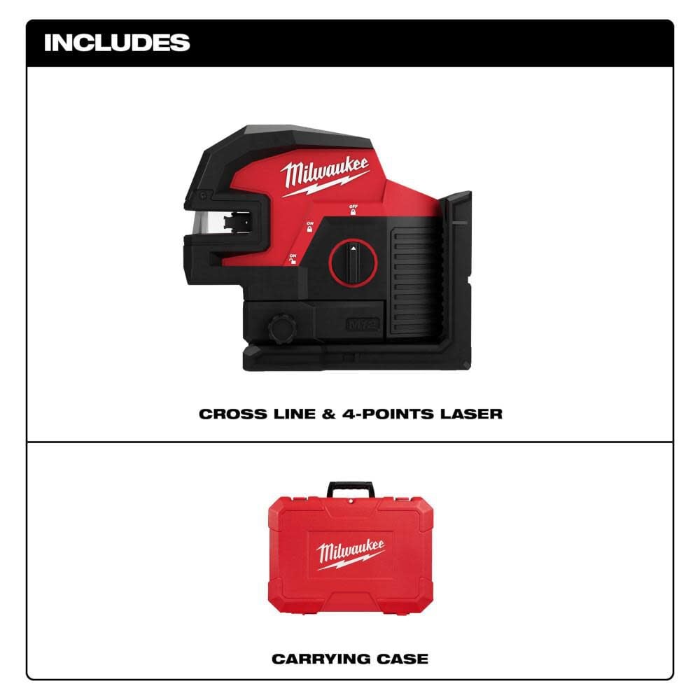 Milwaukee M12 Green Laser Cross Line 4 Points Bare Tool 3624 20 Simolary simolary.com 7